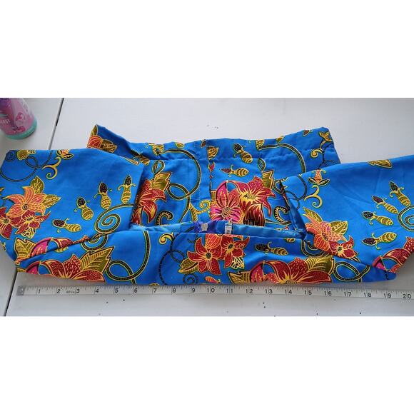 VeroEx Handmade Floral Cropped Blouse Womens 8 African Vibrant Maximalist Bold - Picture 8 of 13